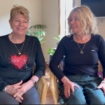 Ann and Louise sharing a heartfelt moment of joy and reflection during their stay at Quantum Retreats.